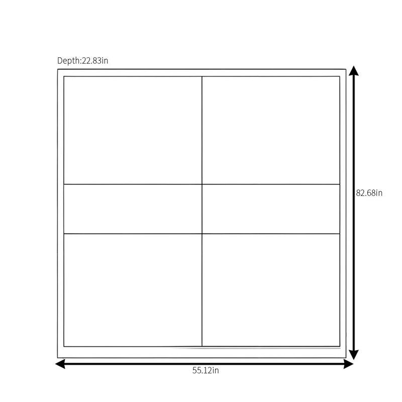 Simple And Modern Colour Blocked Wardrobe, H 83 po x l 55 po x P 38 po