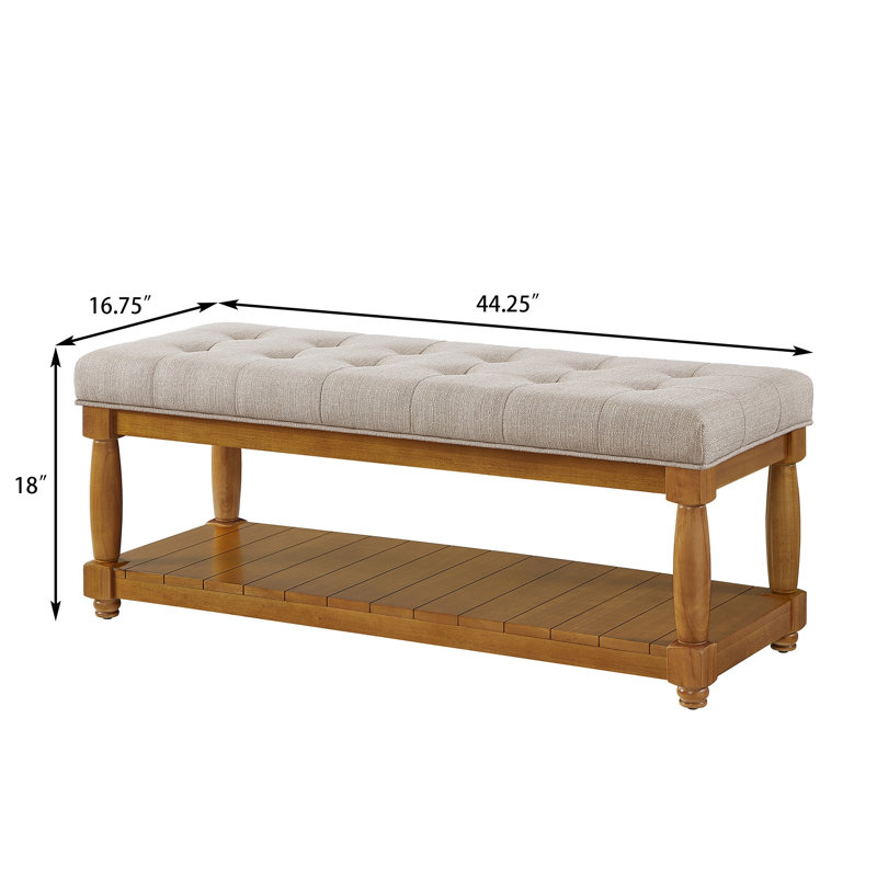 Banc rembourré en lin, Espresso, Brun