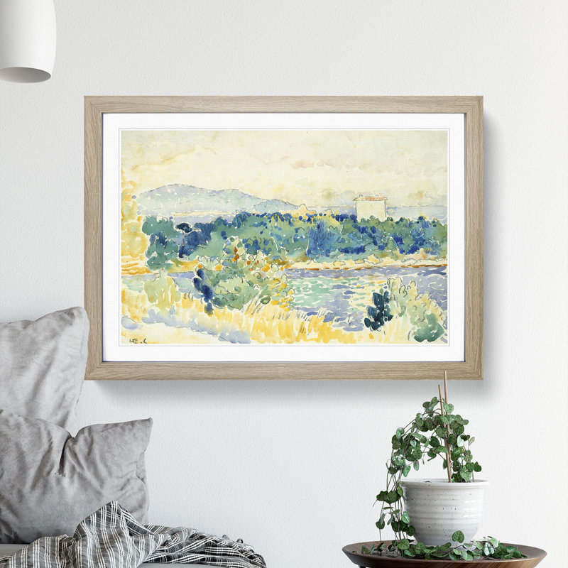 Landscape Vol.4 by Henri-Edmond Cross - Picture Frame Painting, Oak Framed, 36cm H x 48cm W x 2cm D