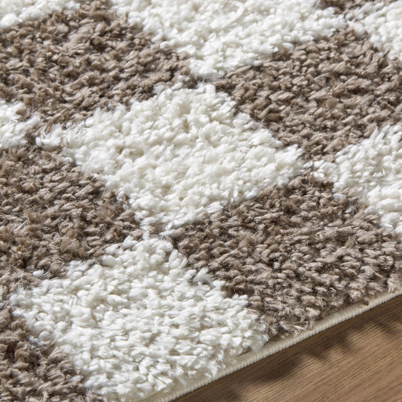  Edaline Machine Woven Rug, Rectangle 7'10" x 10', Black/White