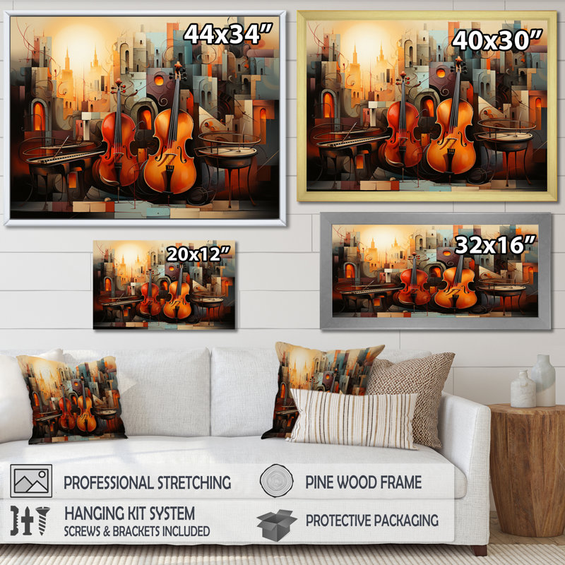 Décoration murale Sunlit Symphony I - Collages abstraits, Cadre flottant noir, H 30 po x l 40 po x P 1,5 po