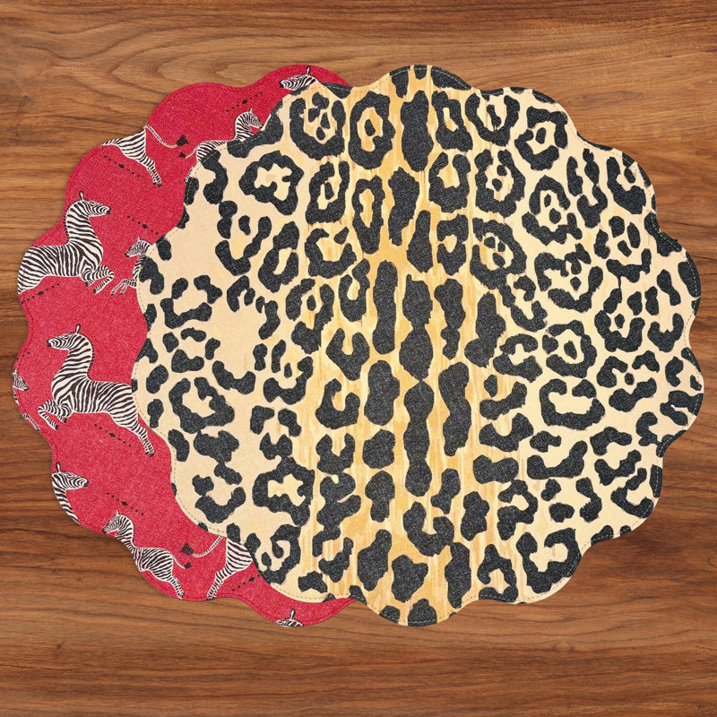 Vida Round Placemats, Animal Print