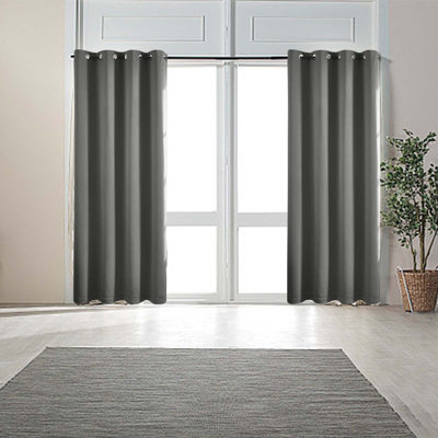 Paire de rideaux avec rideaux superposés de l 63 po x L 52 po pour chambre à coucher