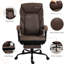 Chaise de bureau ergonomique brun foncé avec repose-pieds réglable en hauteur et dossier inclinable pour un bureau confortable