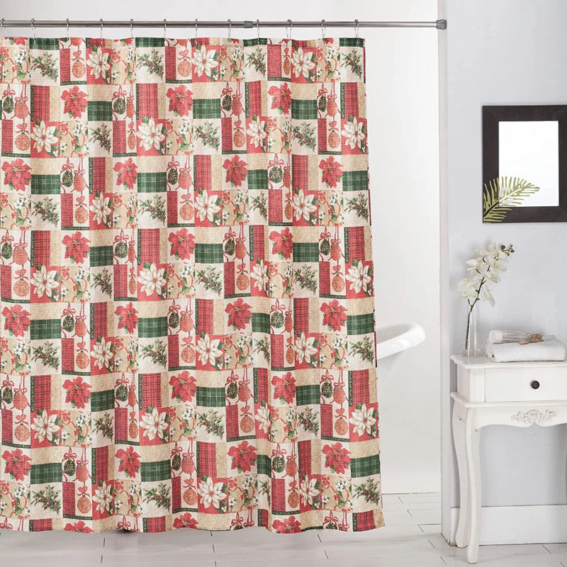 Holiday Dobby Floral Shower Curtain