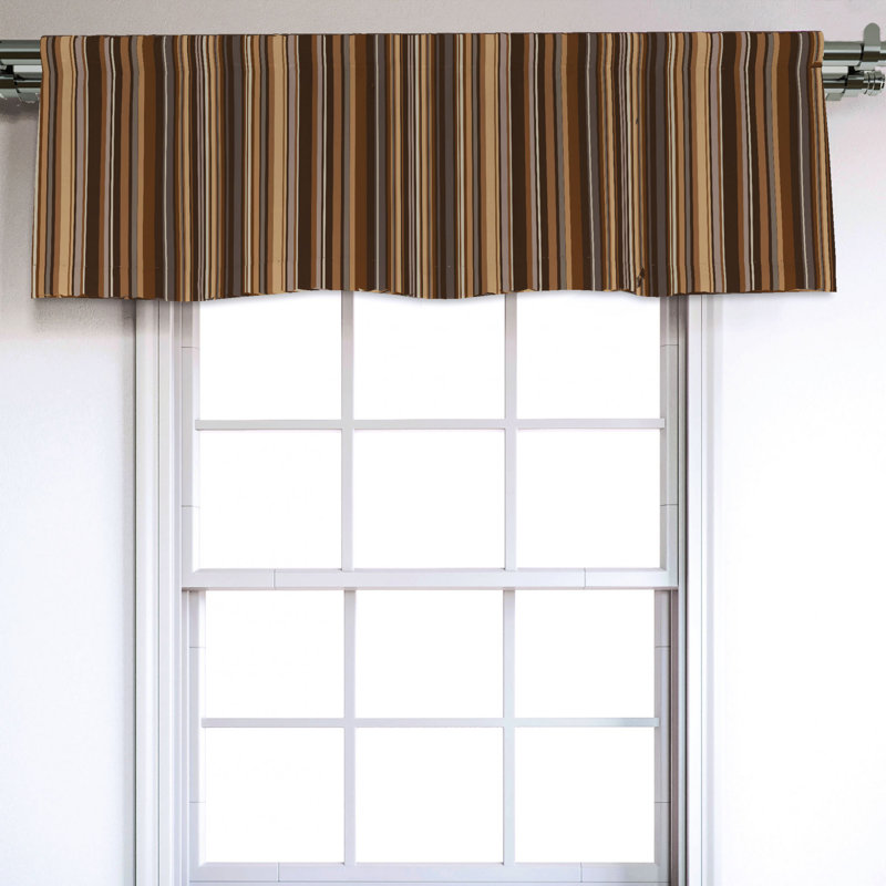 Sateen Striped Ruffled Window Valance