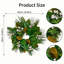 Couronne de 21,65 pouces de verdure artificielle pour porte d'entrée, feuille de pin mélangée, couronne de baies blanches de magnolia pour la maison de campagne d'hiver