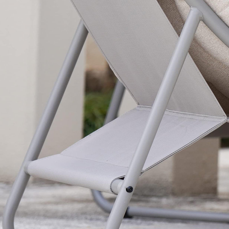 Olilawn Outdoor & Indoor 4-Piece Conversation Set Furniture, Removable Padded Olefin Cushion, Deluxe Enlarged Seat, Coffee Table, Light Grey