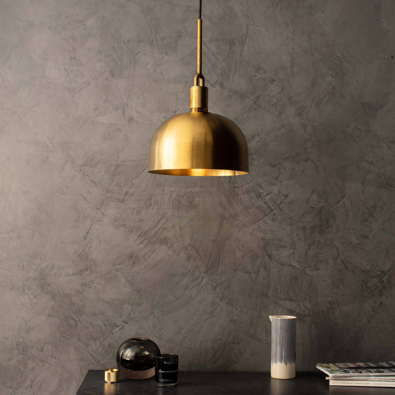 Dome Pendant Shade, Brass, 5.91" H x 9.84" W x 9.84" D