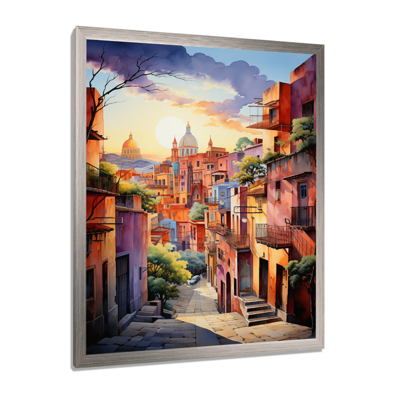Liridona, Mexique coloré, Oaxaca, surréalisme I - impression, Cadre simple argenté, H 40 po x l 30 po x P 1,5 po