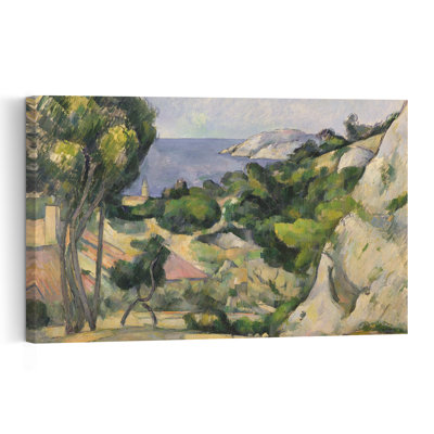 Lestaque, 1879-83 Abstract Contemporary Coastal Landscape Wall Art Print by Paul Cezanne - 1 Piece Wrapped Canvas Wall Art