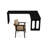 78.74"+47.24" Black L-Shaped Solid Wood Office Sets