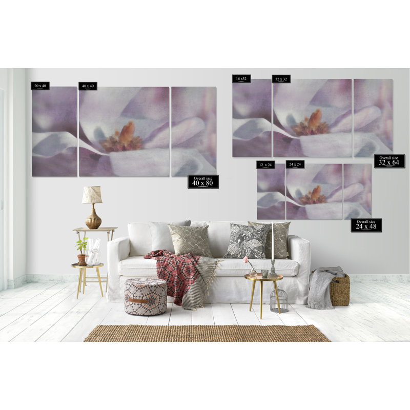 «Magnolia Melody I», reproduction d'art sur toile, H 40 po x l 80 po x P 1,5 po