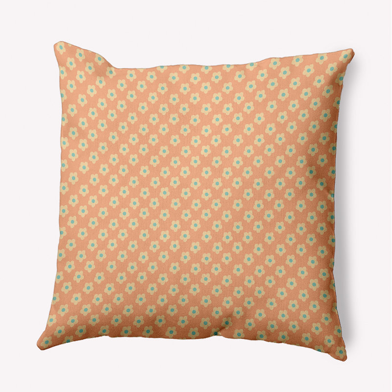 Coussin décoratif Flower Power PF1614OR29YE32, H 26 po x l 26 po, Carré
