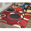Tapis rouge à motif abstrait Jep