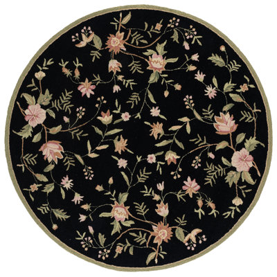 Kinchen Hand Hooked Wool Floral Rug
