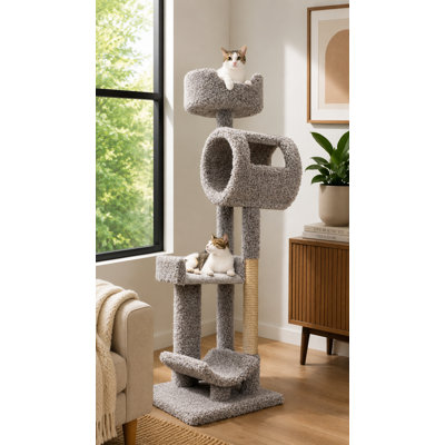 Arbre à chat 63 po avec perchoirs et poteaux en sisal pour grands chats New Cat Condos