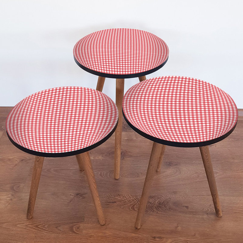 Tables gigognes Suzann, Blanc /Rouge