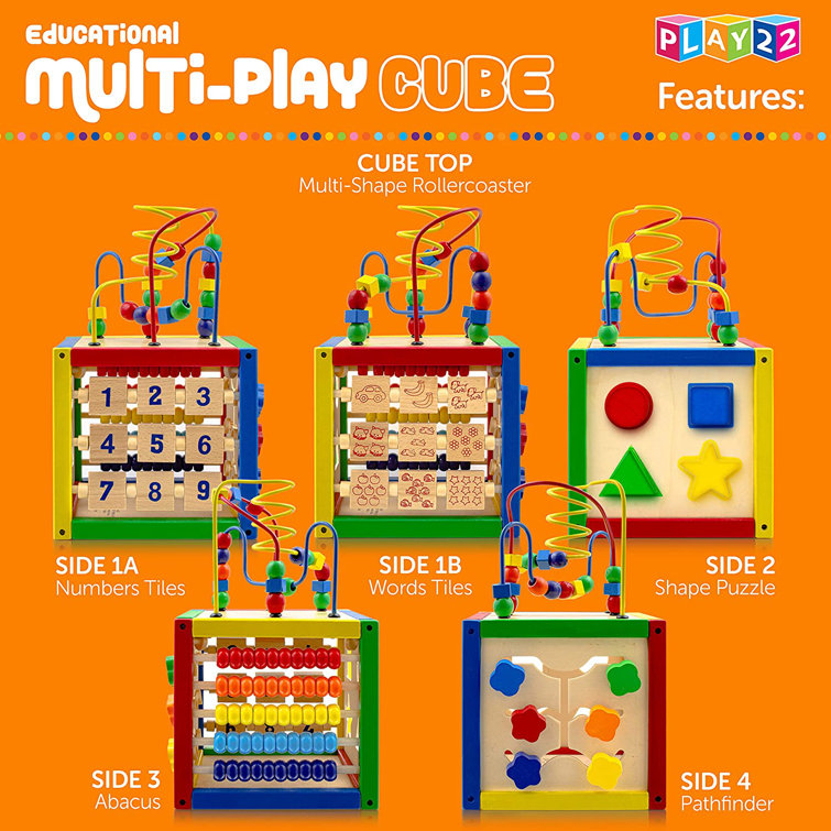 Wooden Activity Cube Play22Usa
