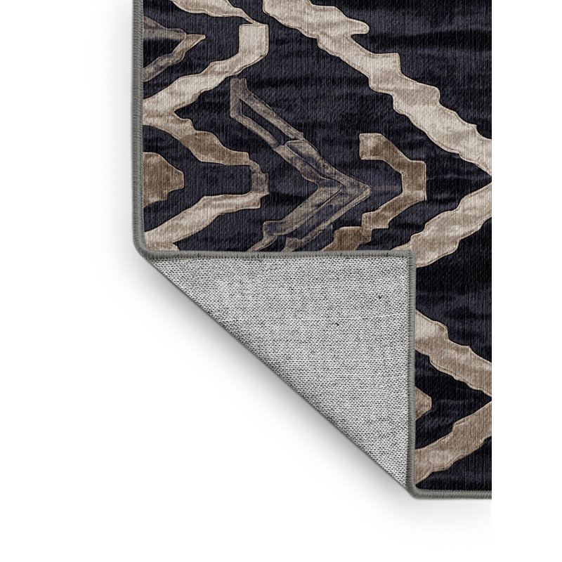 Machine Washable Gray Area Rug, Rectangle 6' x 9'