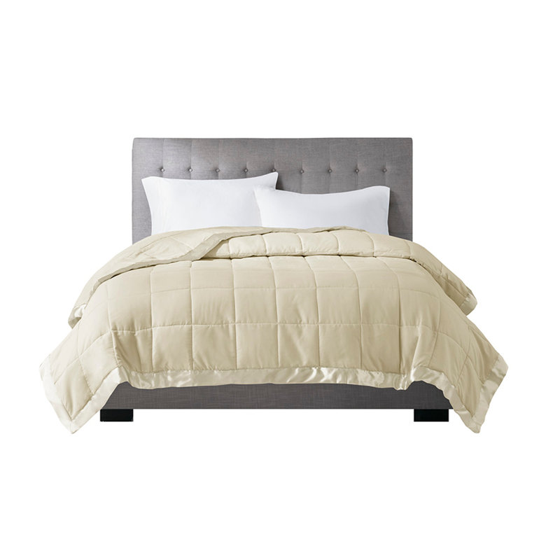 Couverture légère en duvet synthétique, Crème, crème, Lit simple