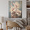 Bouquet de fleurs d'hibiscus rose tendre - art mural en bois d'hibiscus sur bois de pin naturel