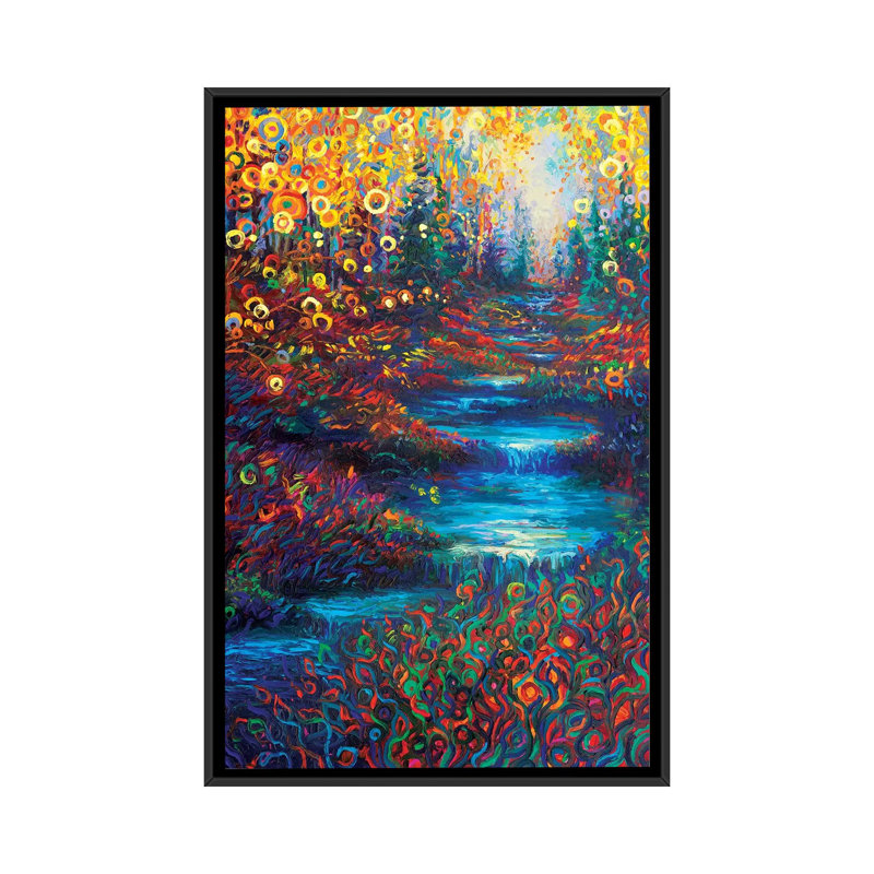 " Glen'S Glen " by Iris Scott, 26" H x 18" W x 1.5" D, Black Framed Canvas, No Mat