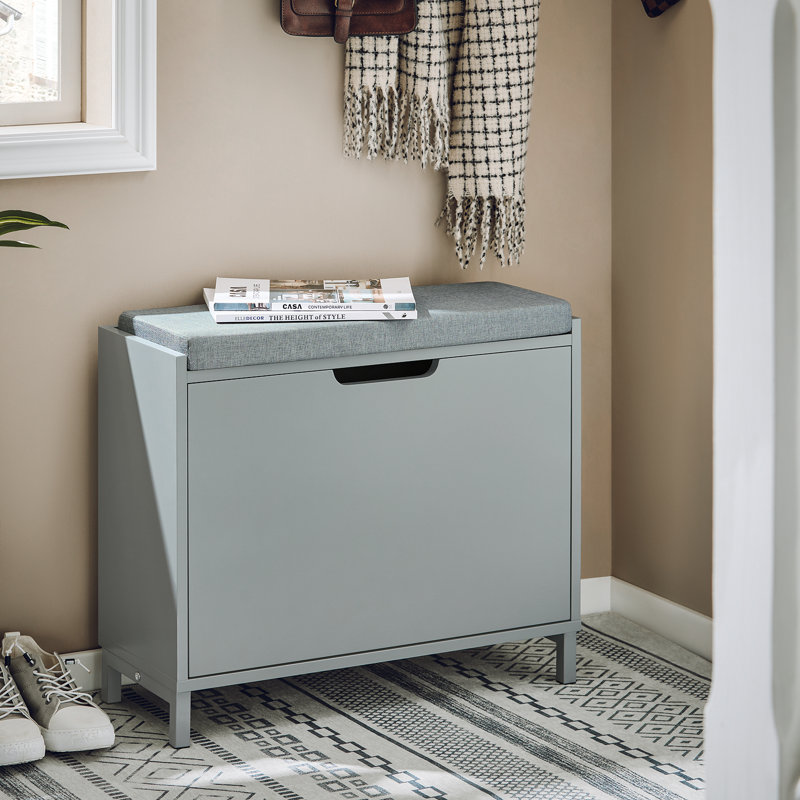 6 Pair Stackable Flip Down Shoe Storage, Grey