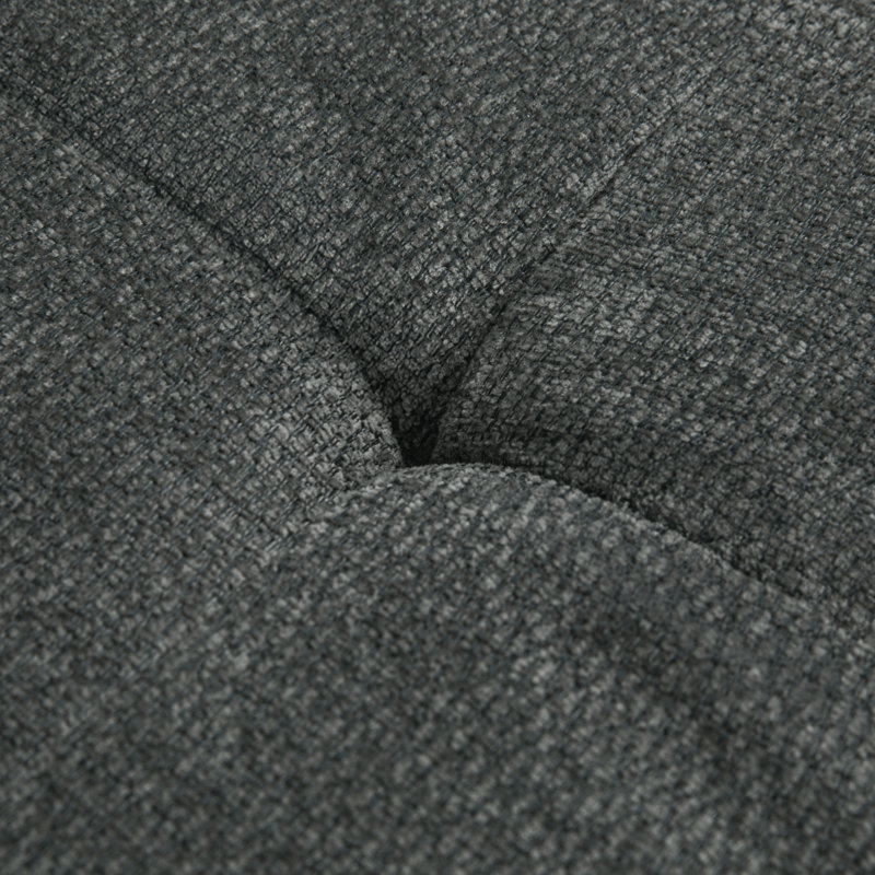 Causeuse de 85 po avec accoudoirs et coussins moelleux, Gris foncé