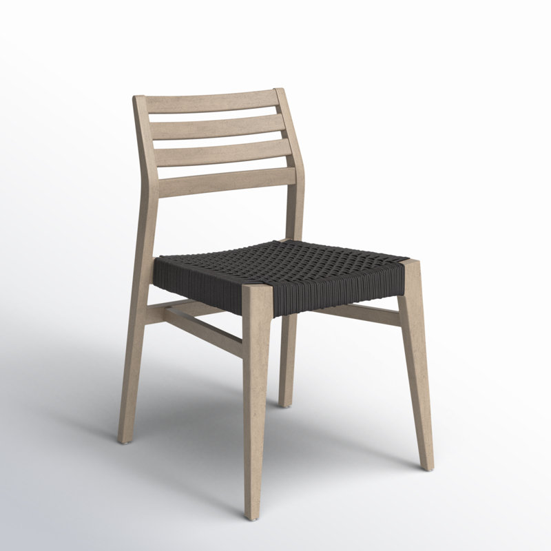 Outdoor Dining Side Chair, Gray/Black