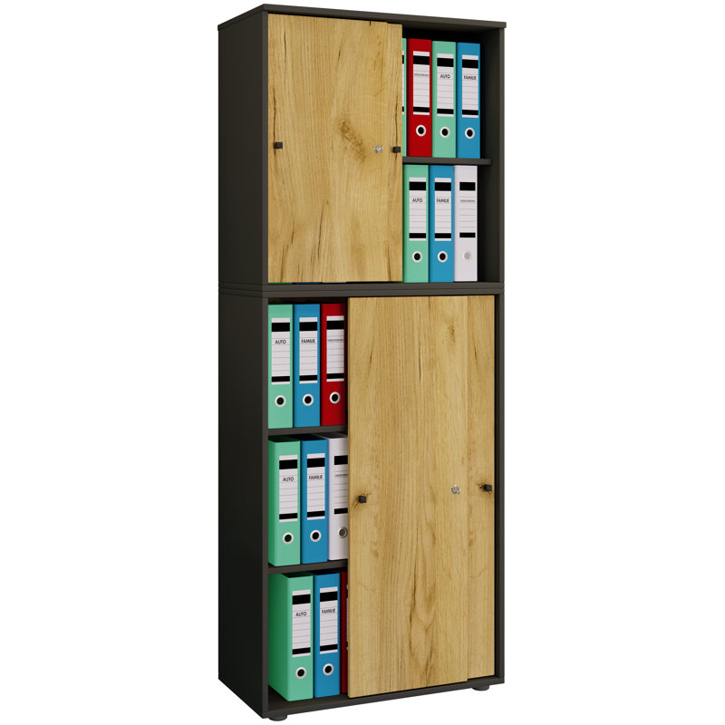 Amrei Storage Cabinet, Black/Natural