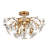 Silvia 6-Light Glossy Bronze Daisy Flower Crystal Glass Flush Mount