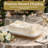  16" Rectangular Cake Stand Dessert Serving Platter With Clear Tray And Cover Gold Pedestal Base Beaded Edge Display For Cakes Pastries & Cupcakes Ideal For Weddings & Special Occasions