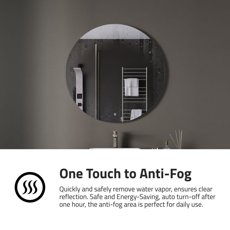 Rectangular Frameless LED Bathroom Vanity Mirror with Defogger