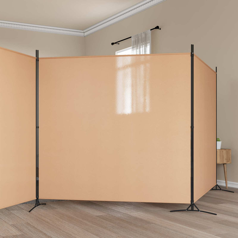 Paravent 4 panneaux vidaXL, 3, H 70,87 po x l 156,69 po x P 19,69 po, Beige