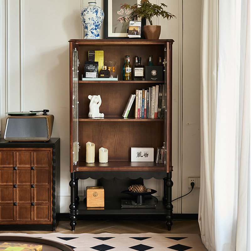 Bibliothèque rétro en bois massif de style français