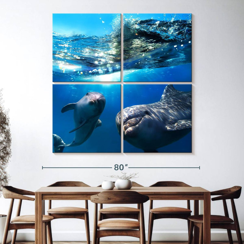 Brampt Playful Dolphins, 74'' H x 74'' W