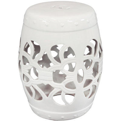 Tabouret de jardin en céramique quadrilobe Kyran