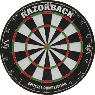 Razorback WDF Accredited, Official Competition Bristle Steel Tip Dartboard Set W/ Staple-Free Razor Thin Spider Wire Self-Healing , Multicolored, One Size