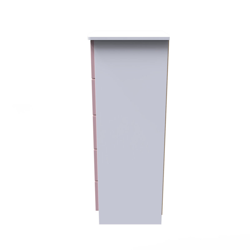 Bhodhini 40cm W Manufactured Wood Bedside Table, Kobe Pink/White