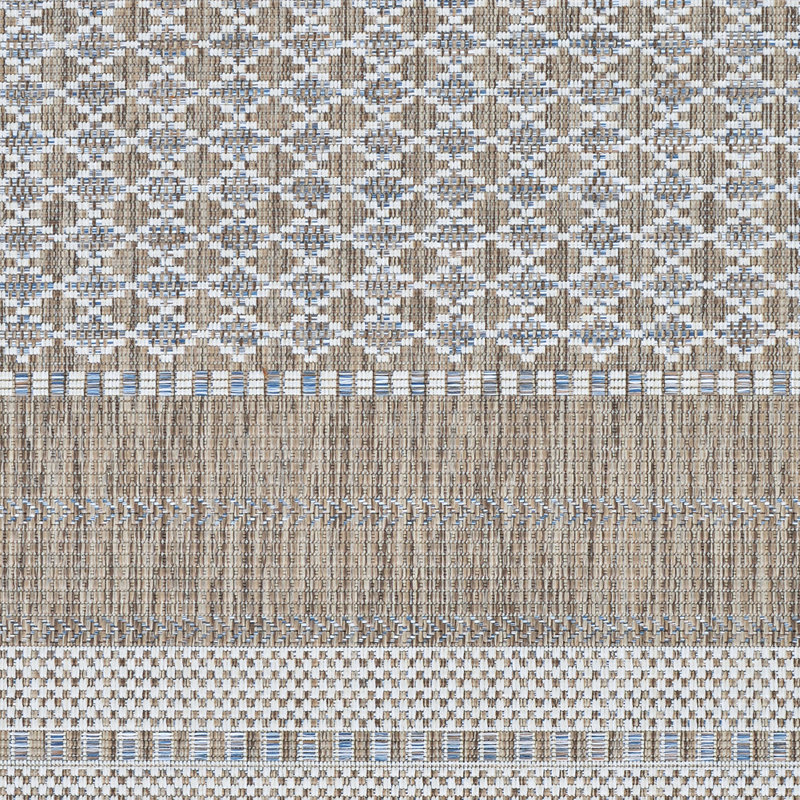 Addiel Geometric Flatweave Light Brown Twig Indoor Outdoor Area Rug, Rectangle 6'6" x 9'6"
