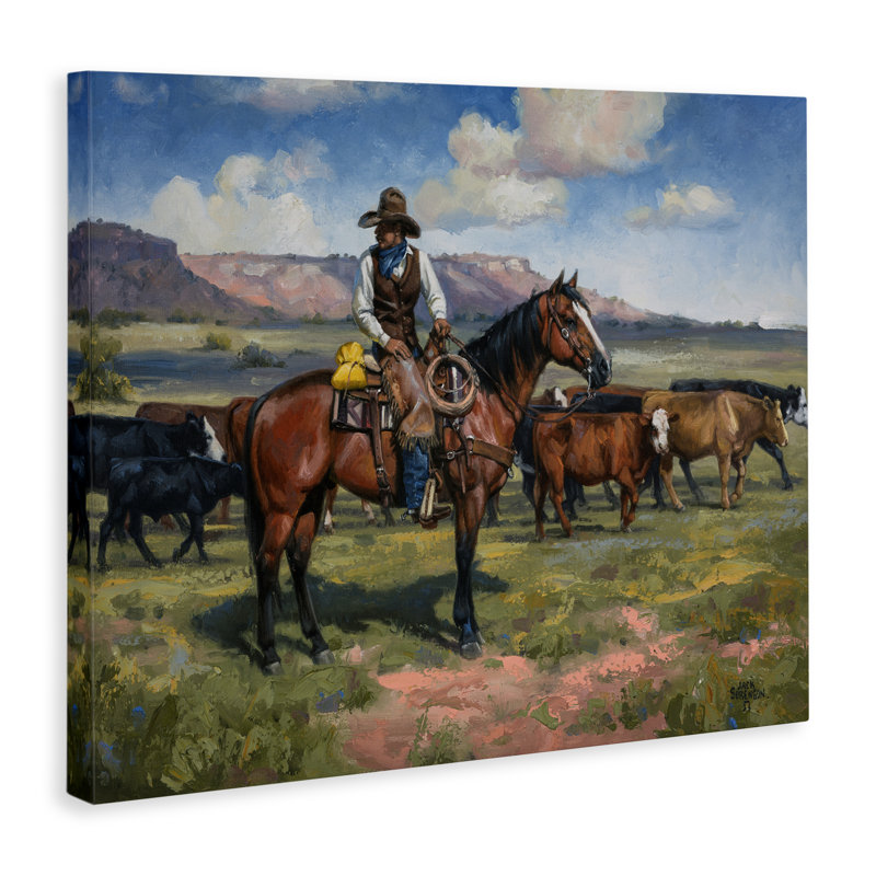 Art mural sur toile Cowboy, H 16 po x l 20 po