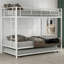 Lit simple superposé au dessus d'un lit simple avec lit gigogne, blanc-2050933048