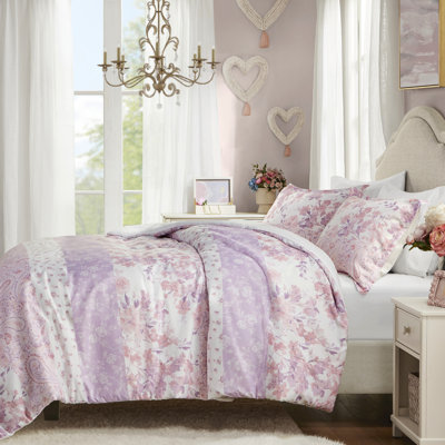 2 pièces Housse de couette en microfibre à motif floral simple / simple TG