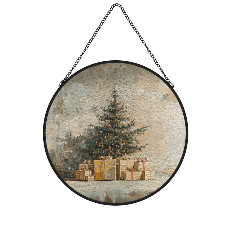 Cadeaux de sapin de Noël peignant des panneaux de vitrail, 3,5 x 3,5 po (9 x 9 cm)