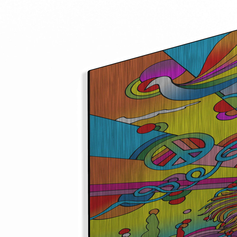 «Hippie Musician 3» par Howie Green, art mural en métal, H 36 po x l 24 po