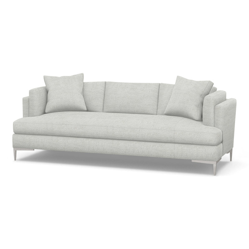 Aiden Upholstered 90.5'' Sofa, Polished Stainless, Merino Pearl (Performance fabric) 1360-91