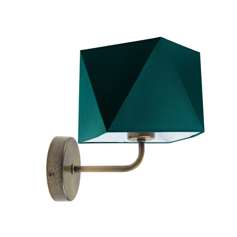 Ayak Steel Armed Sconce, Antique Gold, Bottle Green