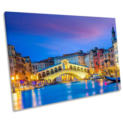 Rialto Bridge Venice Italy - Wrapped Canvas Print