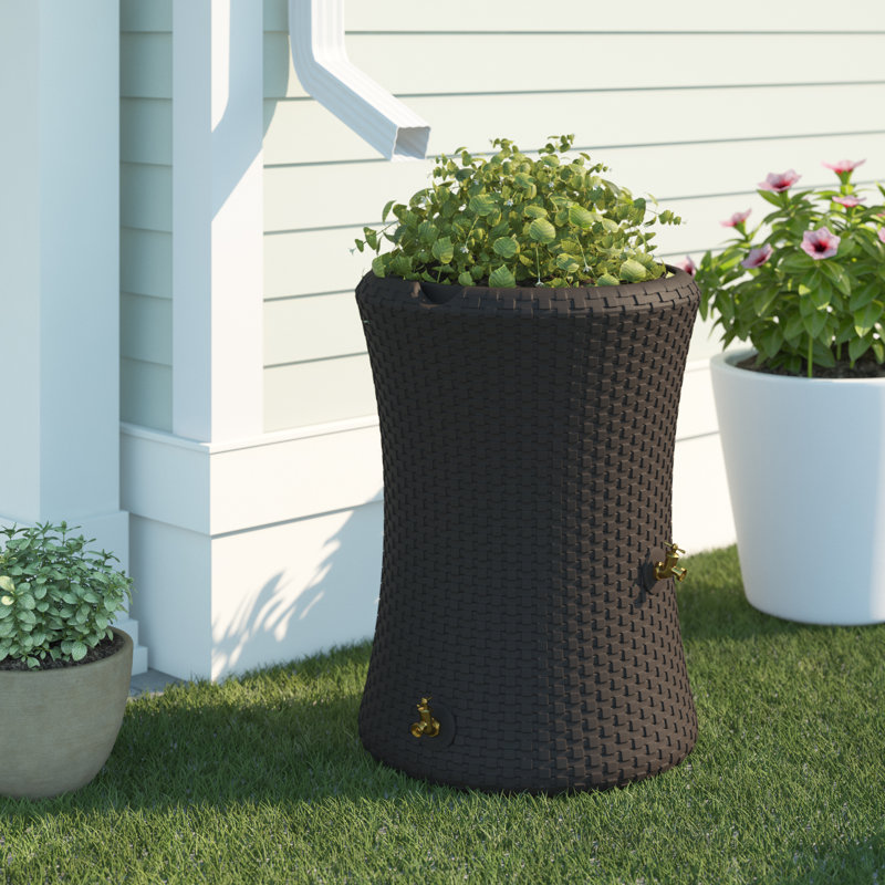 Baril d'eau de pluie 50 gallons Impressions, Marron foncé